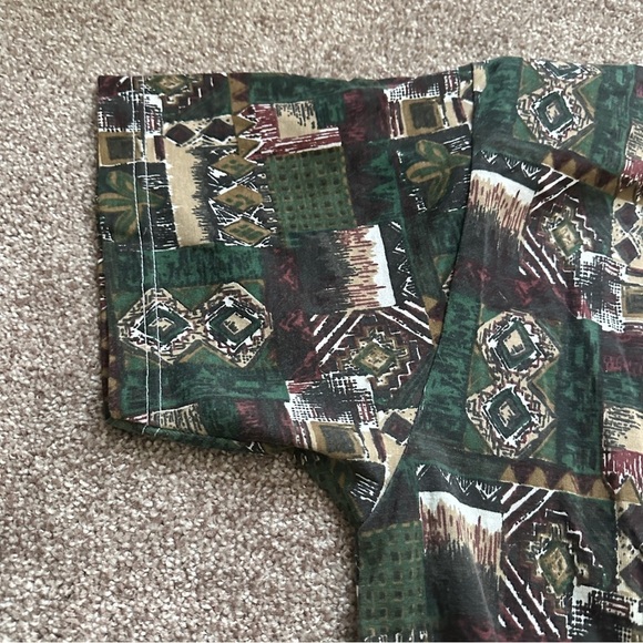 Vintage 80s Colleens Collectibles Green Tribal Print Short Sleeve Romper Size XL - Picture 4 of 16